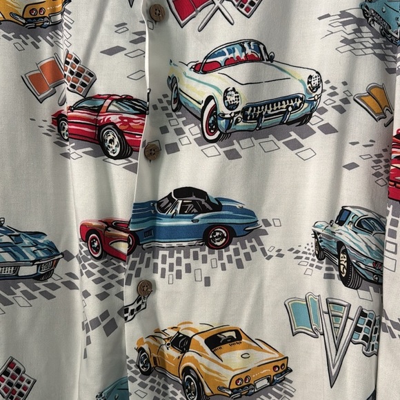 🚘 Corvette Lovers Shirt 🚘 Mens XXL ISLAND COLLECTION 100% Rayon Vacation Resort - Picture 5 of 9
